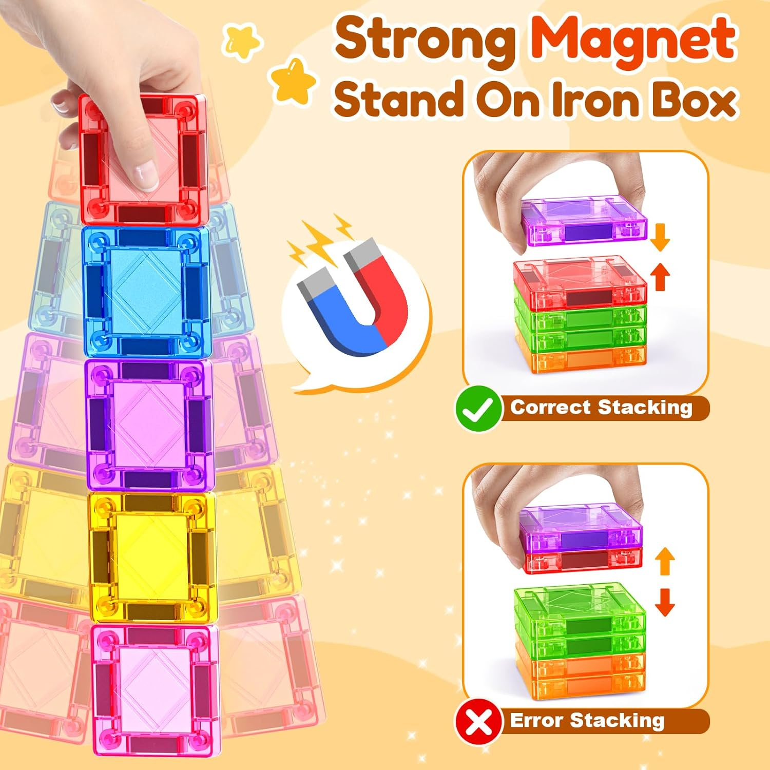 40PC Travel Magnetic Tiles for Kids Ages 3-5 with Iron Box Magnet Mini Building Blocks Kids Plane Toys for 3 4 5 6 7+Year Old Boys Girls Toddler Preschool STEM Construction Christmas Birthday Gifts image number 3