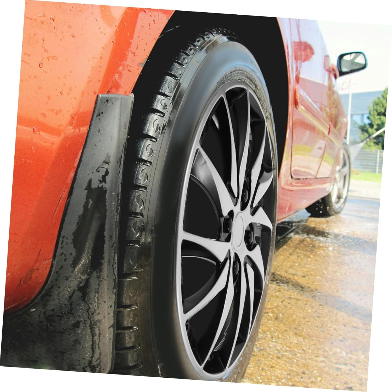 LALADEFIEE 14 Inch Silver Black Hubcap Cover for Car Wheels, Automotive Wheel Rim Center Cap, Compatible with Trucks and Suvs, Sturdy Decorative Car Hub Case for Road Use image number 3