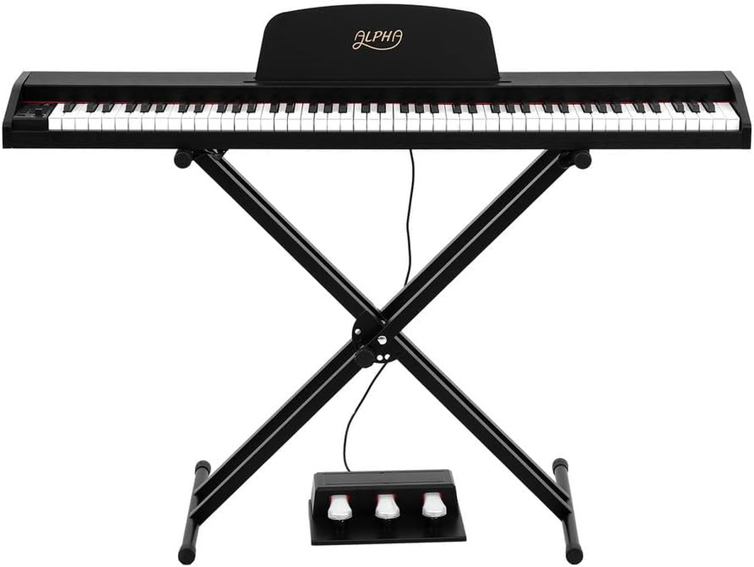 Alpha 88 Keys Digital Piano Keyboard Electronic Semi-Weighted W/Stand image number 5