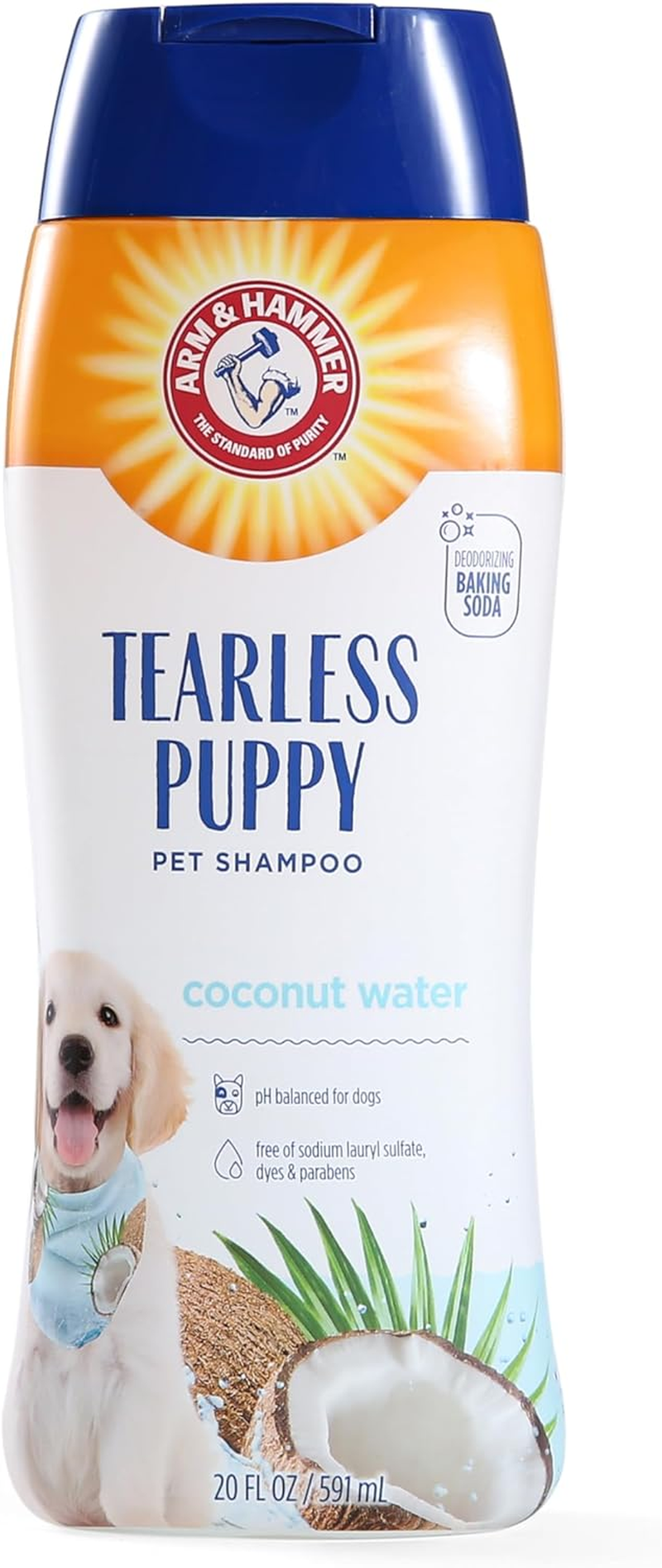 Arm & Hammer for Pets Tearless Puppy Shampoo | Gentle & Effective Tearless Shampoo for Puppies & All Dogs | Coconut Water Scent Your Dog Will Love, 20 Ounces - 1 Pack Puppy or Dog Shampoo image number 5