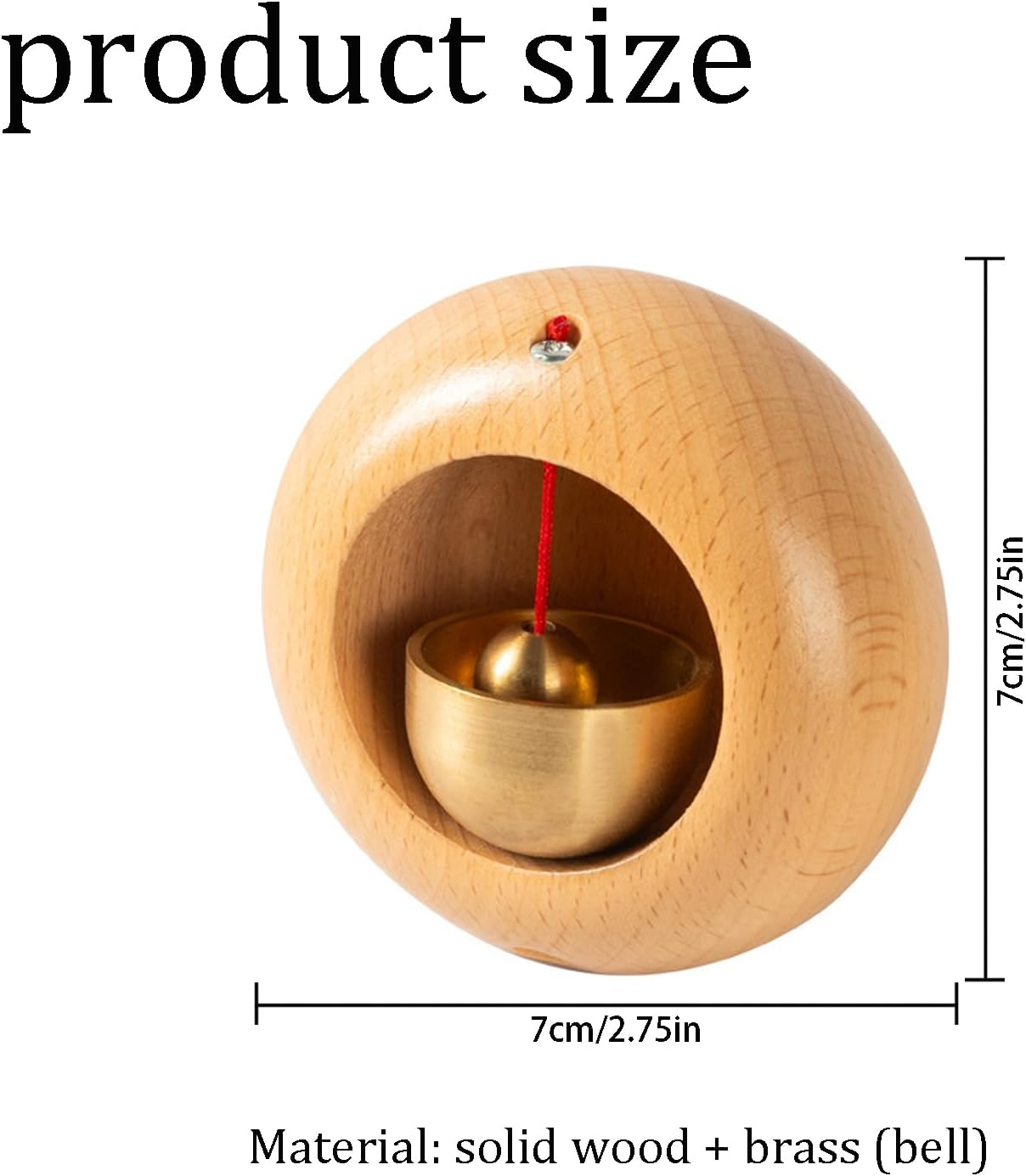 Shopkeeper Doorbell Magnetic Wooden Doorbell, Commercial Entrance Ringtone, Office & Home Decoration, Creative Gift, for Refrigerator & Barn Door (Round)