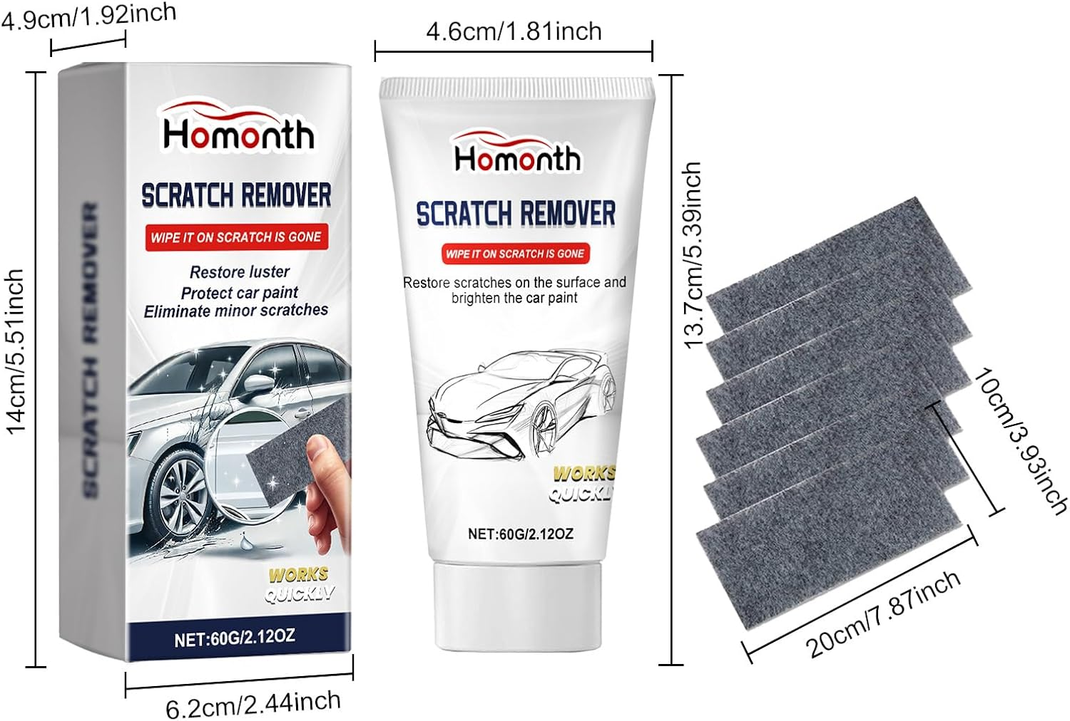 MILIOG 6PCS Nano Sparkle Cloth Car Scratch Remover Kit &ndash; Multi-Purpose Magic Cloth for Light Scratches, Water Spots & Oxidation on All Car Colors | Reusable & Easy-To-Use Auto Scratch Repair (Black) image number 3