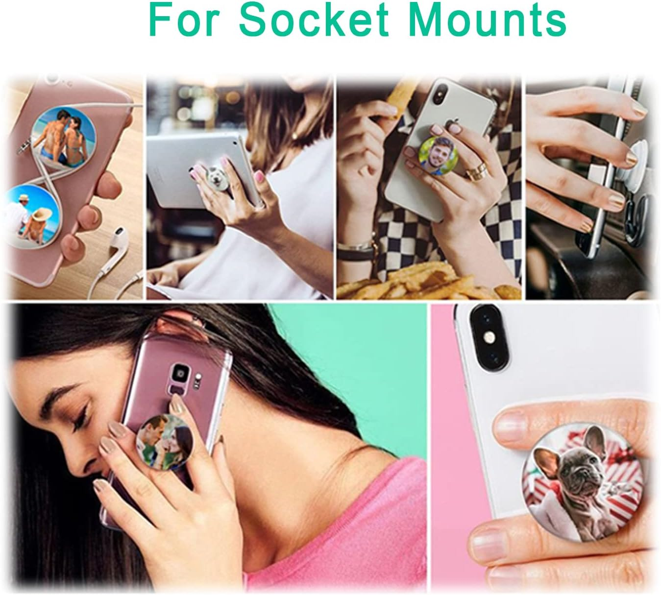 D.Sking 12 Pack 3M Sticky Adhesive Replacement Compatible with Socket Mount Base VHB Sticker Pads for Collapsible Grip & Stand image number 1