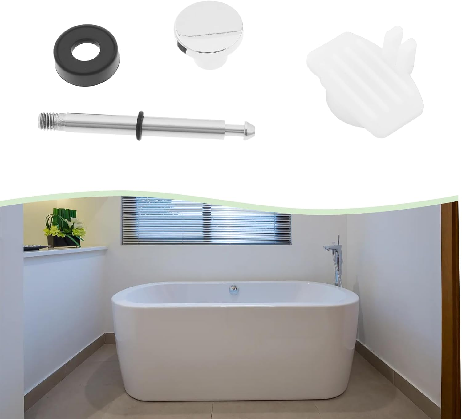 OTOTEC 2Pcs TUB Diverter SPOUT Repair KIT M5 for Bathroom Bathtub Leaking Faucet Bathtub Diverter Nozzle, Chrome image number 3