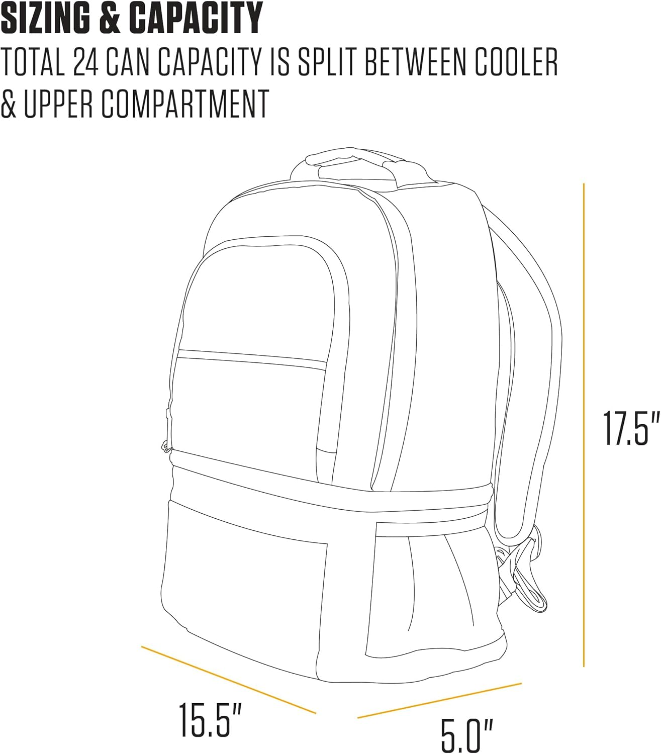 Carhartt Insulated 24 Can Two Compartment Cooler Backpack, Backpack with Fully-Insulated Cooler Base image number 3