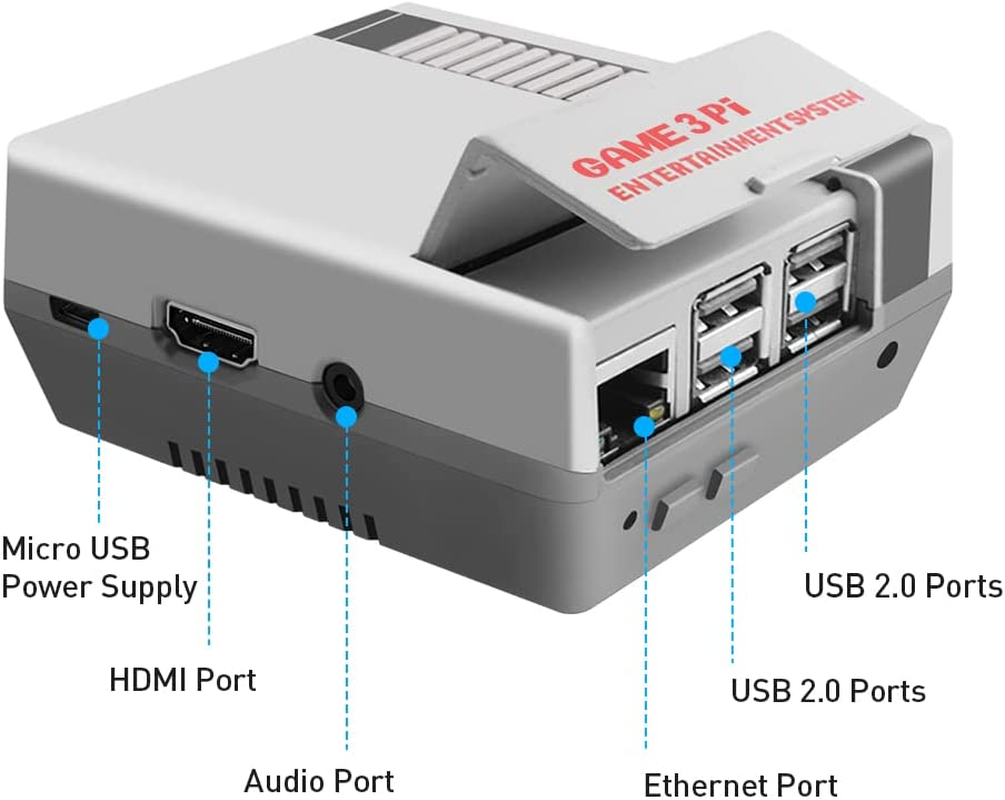 Geeekpi Case for Raspberry Pi 3B+, Case with Fan for Raspberry Pi, Retro Gaming Nes3Pi Case with Cooling Fan, Heatsinks for Raspberry Pi 2B/3B/3B+ image number 2