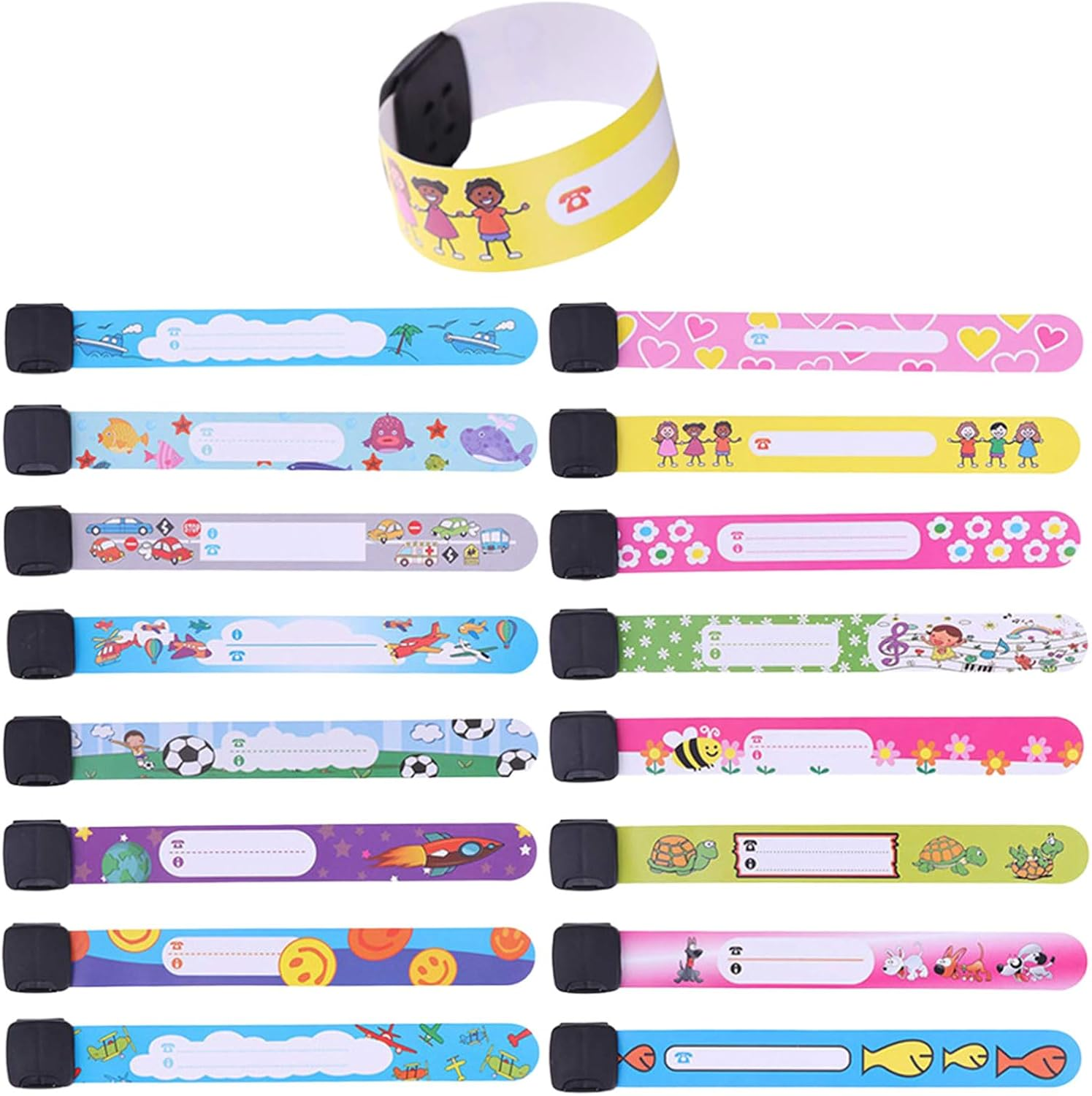 12 Pieces of Wrist Band, Children'S Safety Id Wristband, Reusable Waterproof and Anti-Wandering Wristbands, Anti-Wandering Emergency Travel Information Id Writing Wristband image number 3
