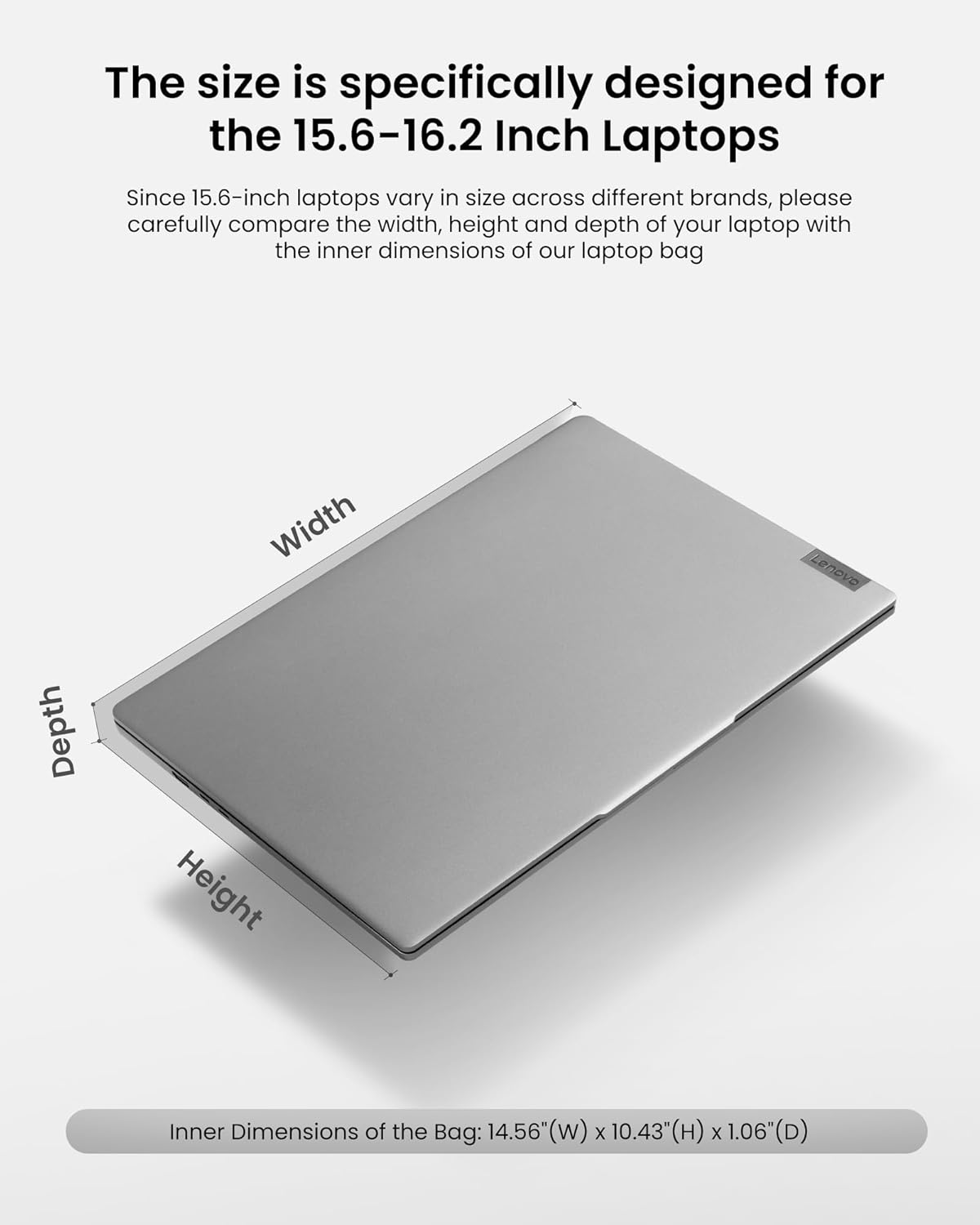 Tomtoc 15.6-Inch Laptop Shoulder Sleeve, Military-Grade Protection, Laptop Case for 15.6" Acer Aspire 3/5/7 Laptop, Chromebook, Lenovo Ideapad L3, HP Pavilion/Envy, ASUS Chromebook/Vivobook image number 5