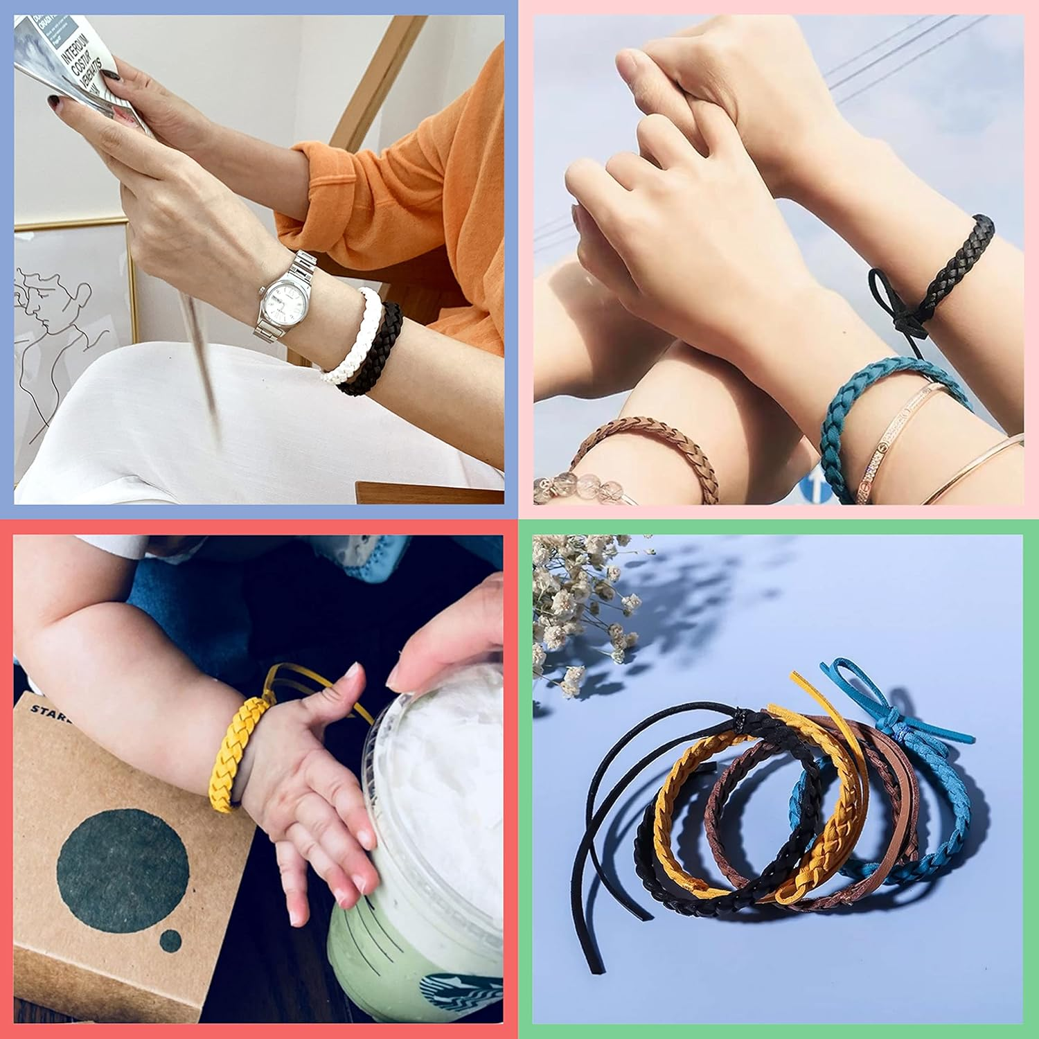 Mosquito Repellent Bracelets, Individually Wrapped PU Leather Insect & Bug Repellent Wrist Bands for Kids & Adults Outdoor Camping Fishing Traveling image number 5