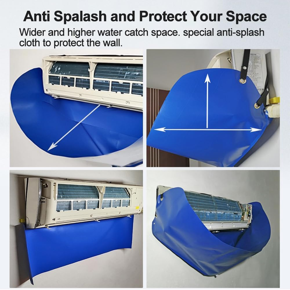 South Silk Ac Cleaning Bag with Wall Protection Cloth, Professional Split Ac Unit Cleaning Bag, Ac Cleaning Kit, Air Conditioner Cleaning Cover Bag, Durable Material and Drainage Hose - 1 Pack With Spray Bottle Set image number 4