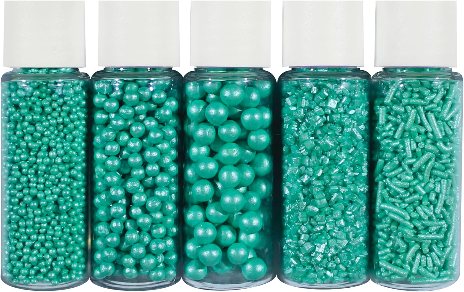 Confect Sprinkles for Cakes & Cupcakes Decoration | Assorted Pack of 5 Refreshment Bash Frosted Mint Green Sprinkles | Celebration Sprinkles | Edible Mix Dragees, Jimmies & Sparkling Sugar - 3.5 Oz image number 4