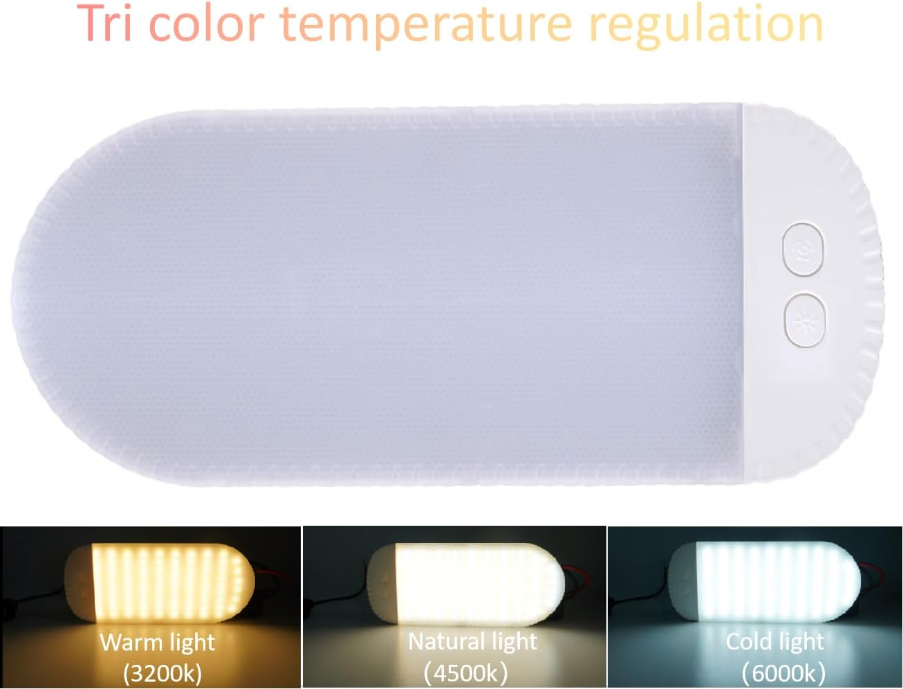 RV Lights Interior 12V Camper Lights 174Leds 15W 1200LM 3 Color Dimmable Super Bright LED Ceiling Dome Light Panel Light for Caravan Camper Travel Trailer Motorhome Sailboat Yacht(2Pack) image number 5