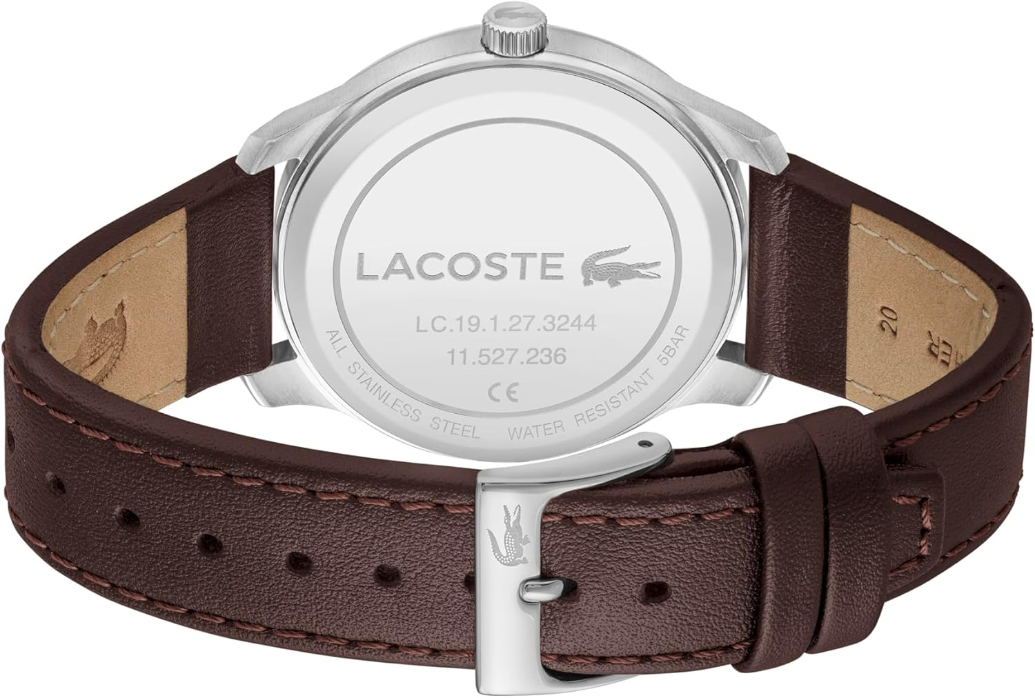 Lacoste Men'S Lisbon Brown Leather Quartz Basic Watch, 2011322, Navy, 42 Mm image number 1