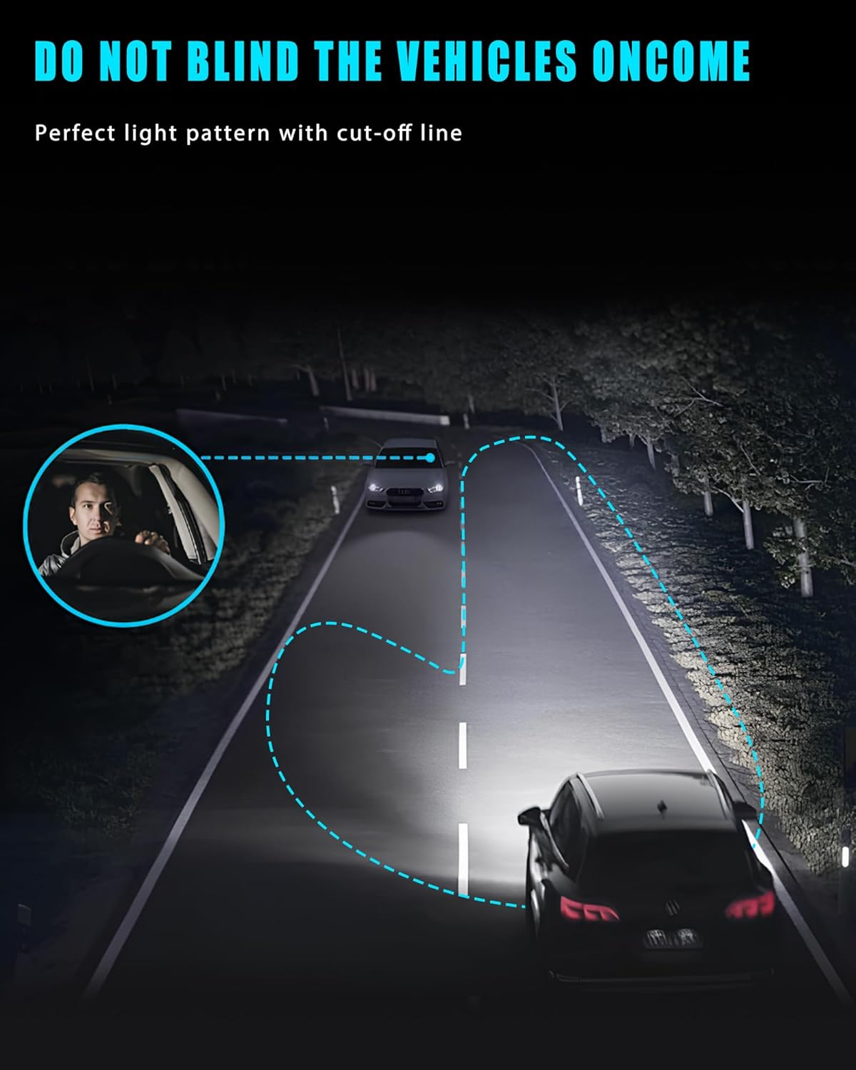 H11 H8 H9 LED Headlight Bulbs Fanless, 200% Brightness 10000LM 6500K Xenon White Conversion Kit Plug and Play High/Low Beam Fog Light Bulb, Pack of 2 image number 6