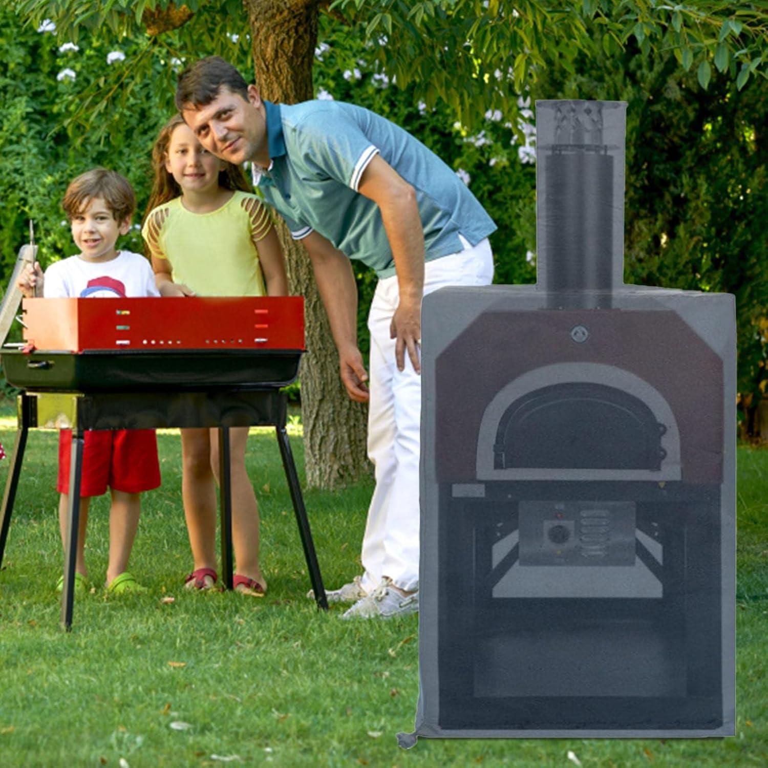 Pizza Oven Cover | BBQ Grill Cover | Furniture Dust Cover Adjustable Rope Great Protection Waterproof Coating Grill for Idle Items Oven Borato image number 6