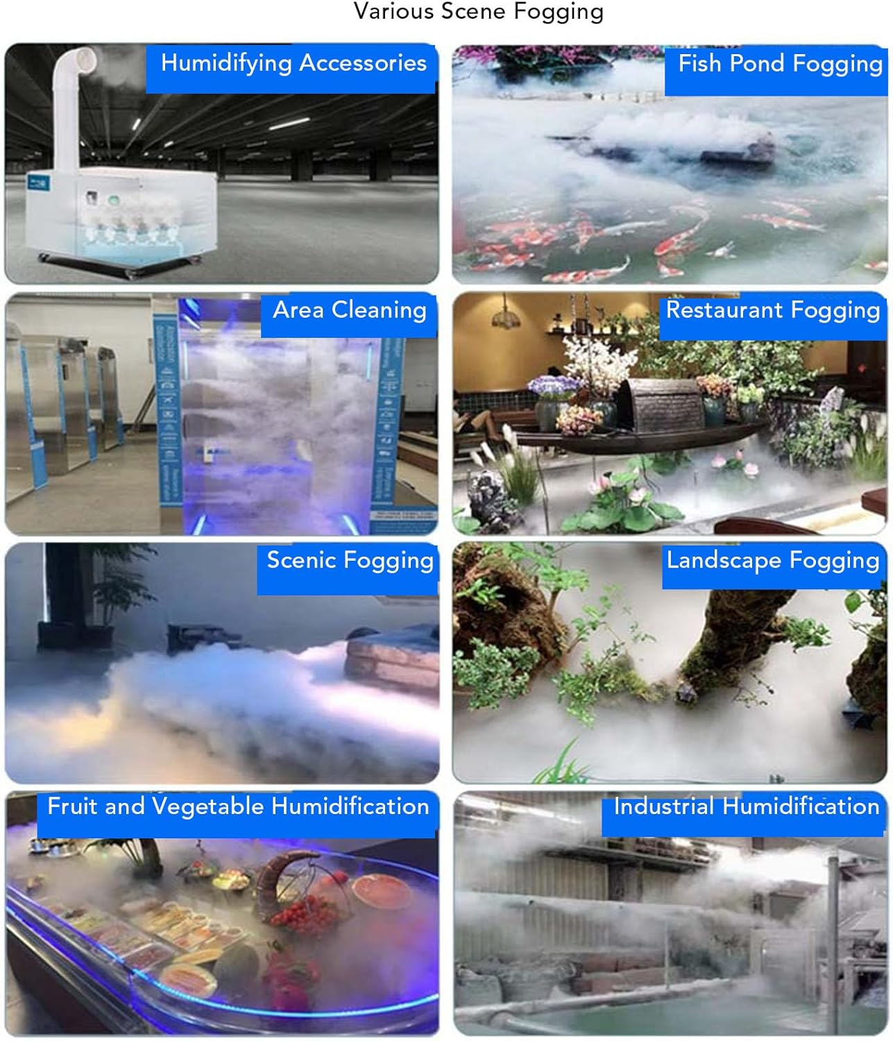 CHICIRIS Stainless Steel Ultrasonic Mist Maker, 12 Atomising Cores 4.5L/H Max Atomisation, IP67, 1.7Mhz Oscillation Easy Setup, for Gardens Terraces Commercial Spaces