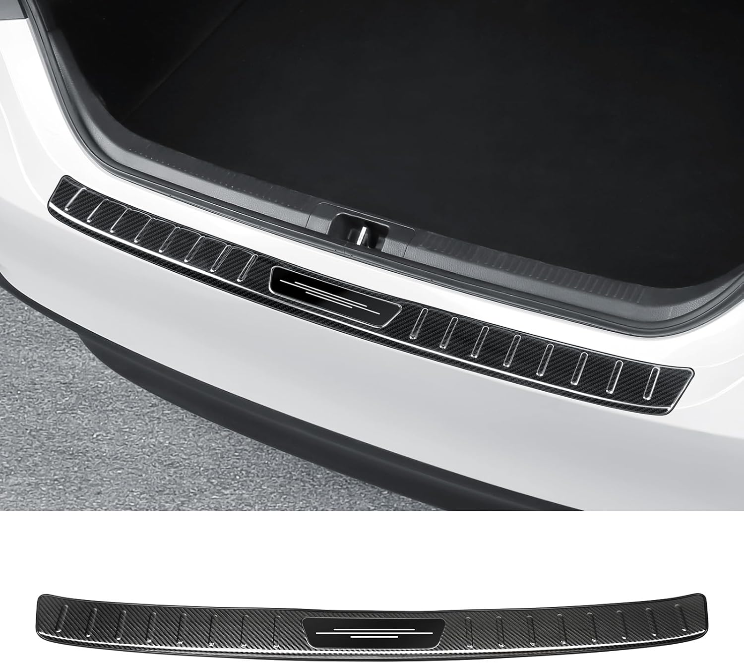 Bercicci Exterior Rear Bumper Protector for Toyota Camry 2018-2024 2025 2026 (Include Hybrid) Accessories Stainless Steel Rear Bumper Guard Trunk Sill Protector (Carbon Fiber) image number 4