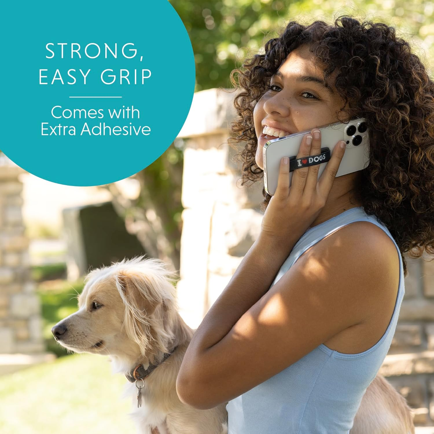 Lovehandle Universal Grip for Most Smartphones, Mini-Tablets and Cases, Black Elastic Strap with Black Base, Lh-01Black image number 3