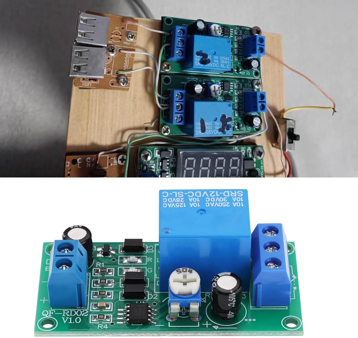 Create Idea 2PCS DC 12V Time Delay Relay Module 55X28X18.4Mm 0~60 Seconds Adjustable Time Delay Timer Relay Delay Controller Board for Home Automotive Electronics image number 1
