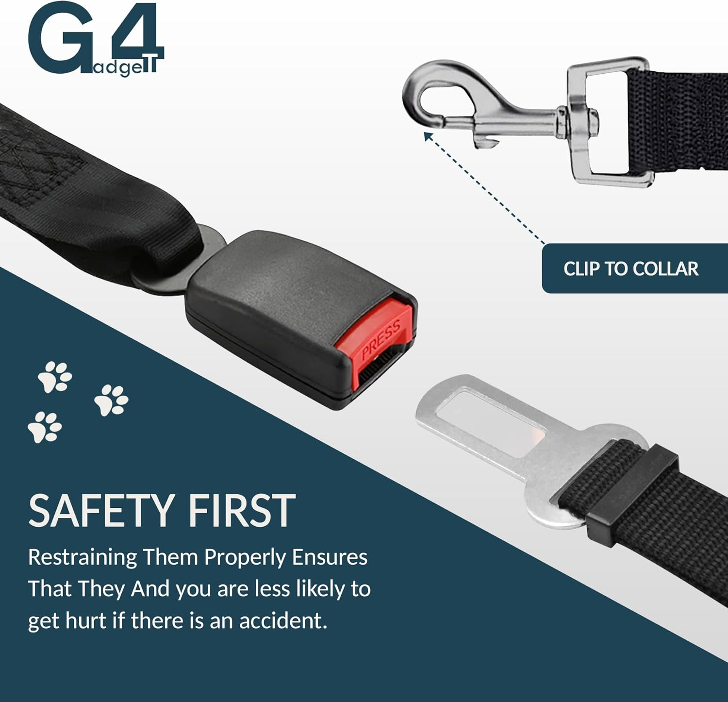 Original Adjustable Pet Dog Cat Car Safety Seat Belt image number 1