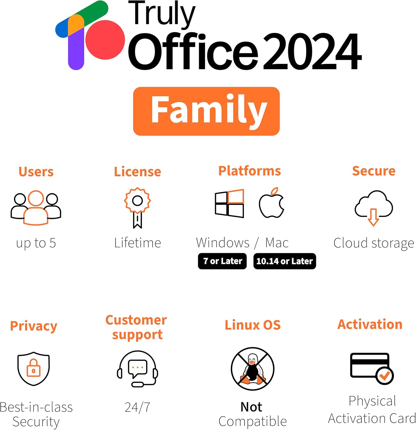 Trulyoffice 2024 Family Lifetime License | 4 in 1 All Access Trulyoffice Suite | Words, Sheets, Slides, and Cloud. (Mac) image number 4