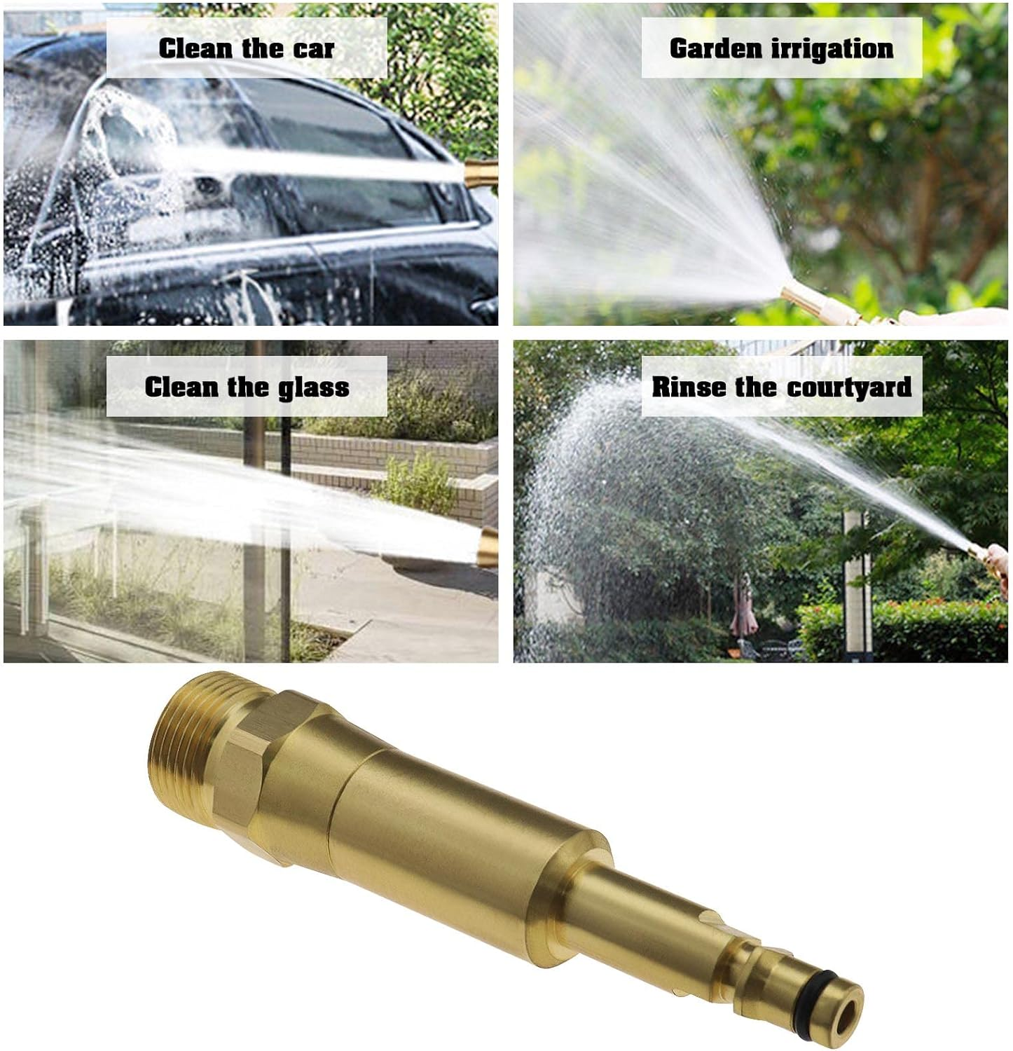 The Lord of the Tools Quick-Click Adaptor for High Pressure Hoses with M22X1.5 Internal Thread Compatible K&auml;rcher K2 K3 K4 K5 K6 K7 Washer Brass 108Mm Length (LOT603_HDW) image number 3