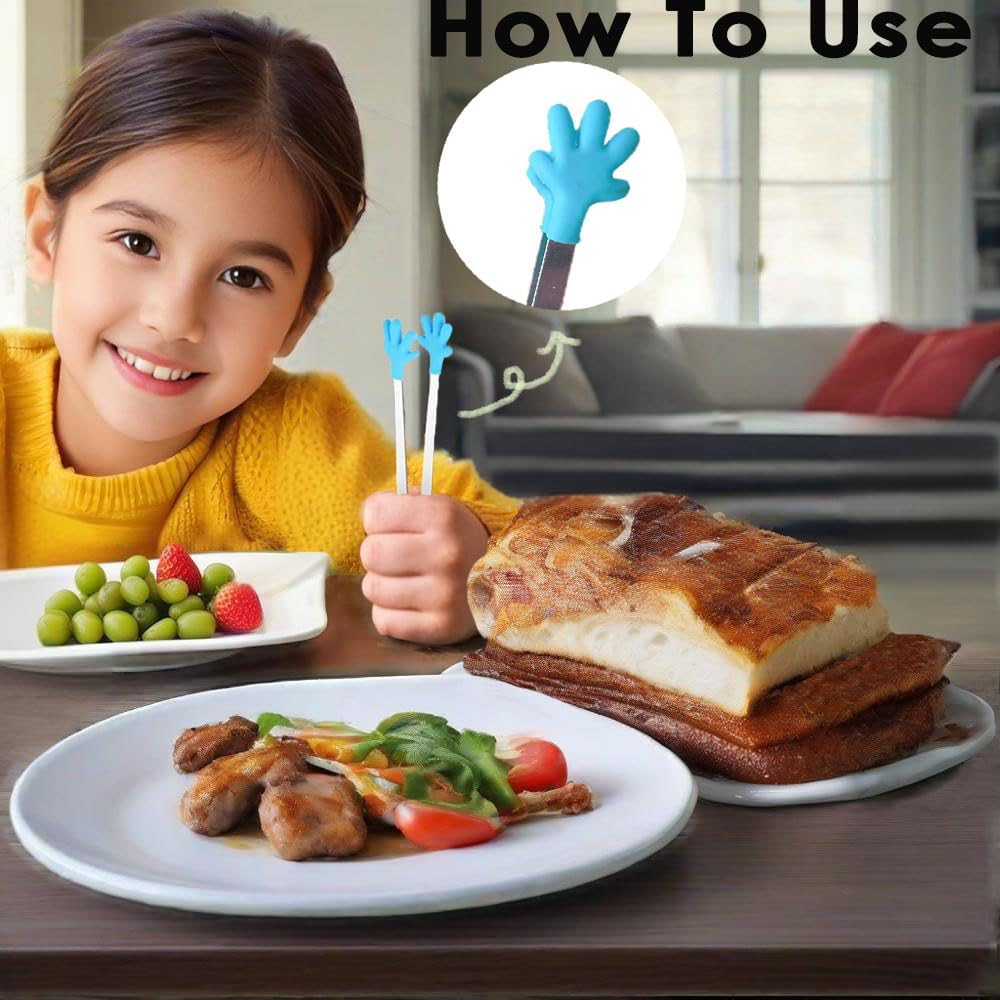 8 Pecies Small Tongs - Mini Tongs for Snack, Chip, Pickle, Fruit (5.1Inch) image number 2