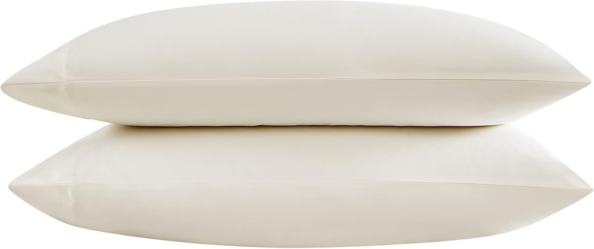 Vera Wang - Pillow Case Set, Luxury Sateen Cotton Bedding, 800 Thread Count, Soft & Smooth Bedding Set (Ivory, Standard Pillowcases)