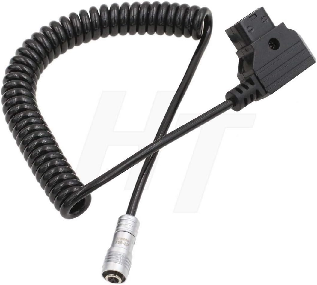 Hangton 12V DC to 5 Pin Power Cable for Portkeys LH5H LH5P Monitor, Coiled Right Angle 5P image number 2