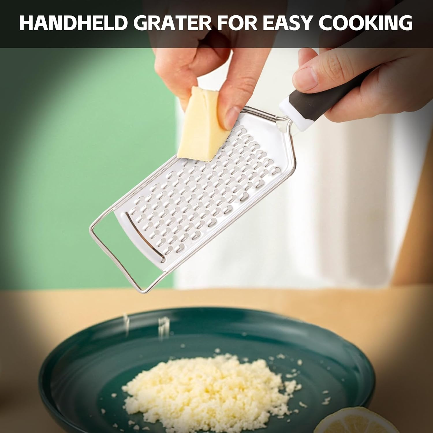 2 Pack, Cheese Box Grater & Handheld Cheese Grater Set, Stainless Steel Vegetable Slicer Food Shredder 4-Sided Convenience Gadgets with Lemon Zester Grater with Handle, Kitchen Gadgets and Tools image number 5