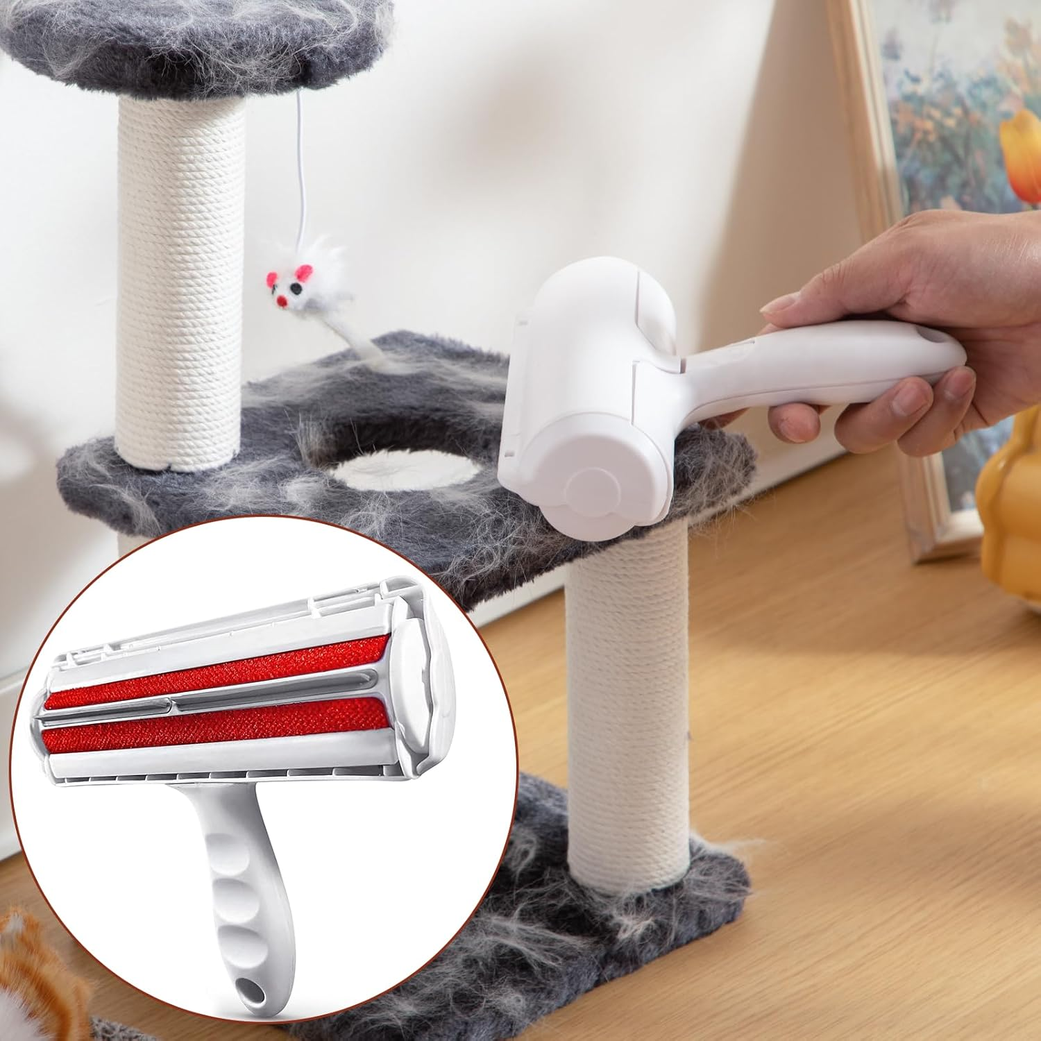 Pet Hair Removal Tool, Pet Hair Remover - Lint Roller for Pet Hair - Cat and Dog Hair Remover for Couch, Furniture, Carpet, Car Seat, Reusable Lint Roller with Fur Bin, Pet Owner Essential image number 4