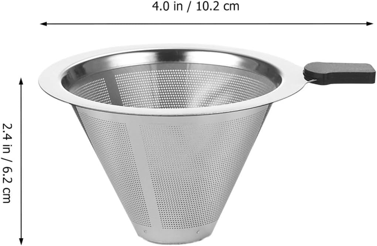 ADOCARN Stainless Steel Coffee Filter Mesh, Rust-Proof Reusable Drip Coffee Strainer with Handle, Food-Grade Sifter for Manual Brewing and Tea Infusion, Suitable for Home and Travel Use image number 6