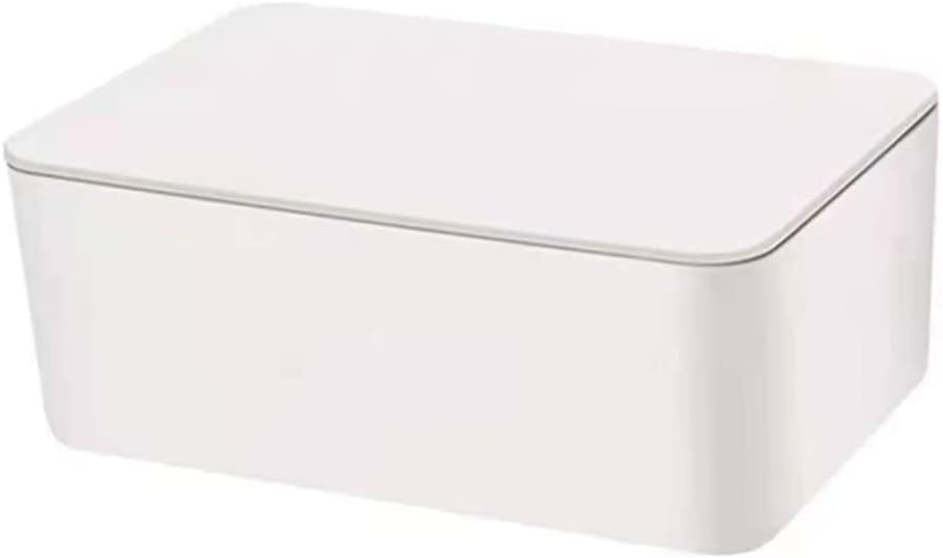 Baby Wipe Dispenser Holder, Baby Wipes Case, Baby Wipe Holder Keeps Diaper Wipes Fresh Wipe Container (White) Portable Disposable Mask Storage Box Desktop Tissue Box with Lid image number 2