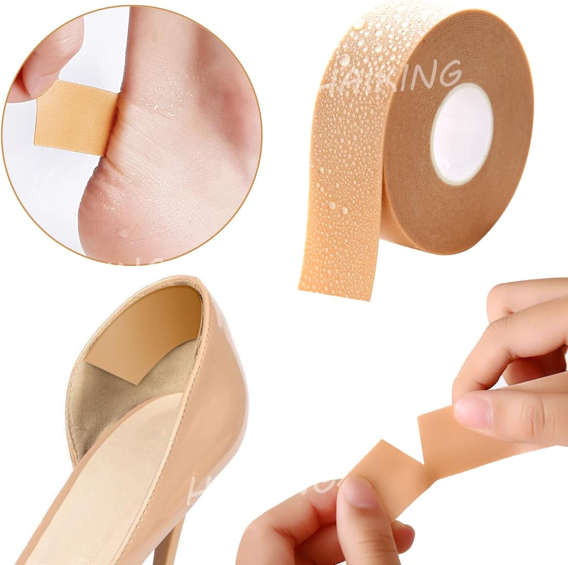Moleskin Roll, 2 Rolls Foam Foot Care Self-Adhesive Tape for Prevention, Healing (Skin Colour) image number 6
