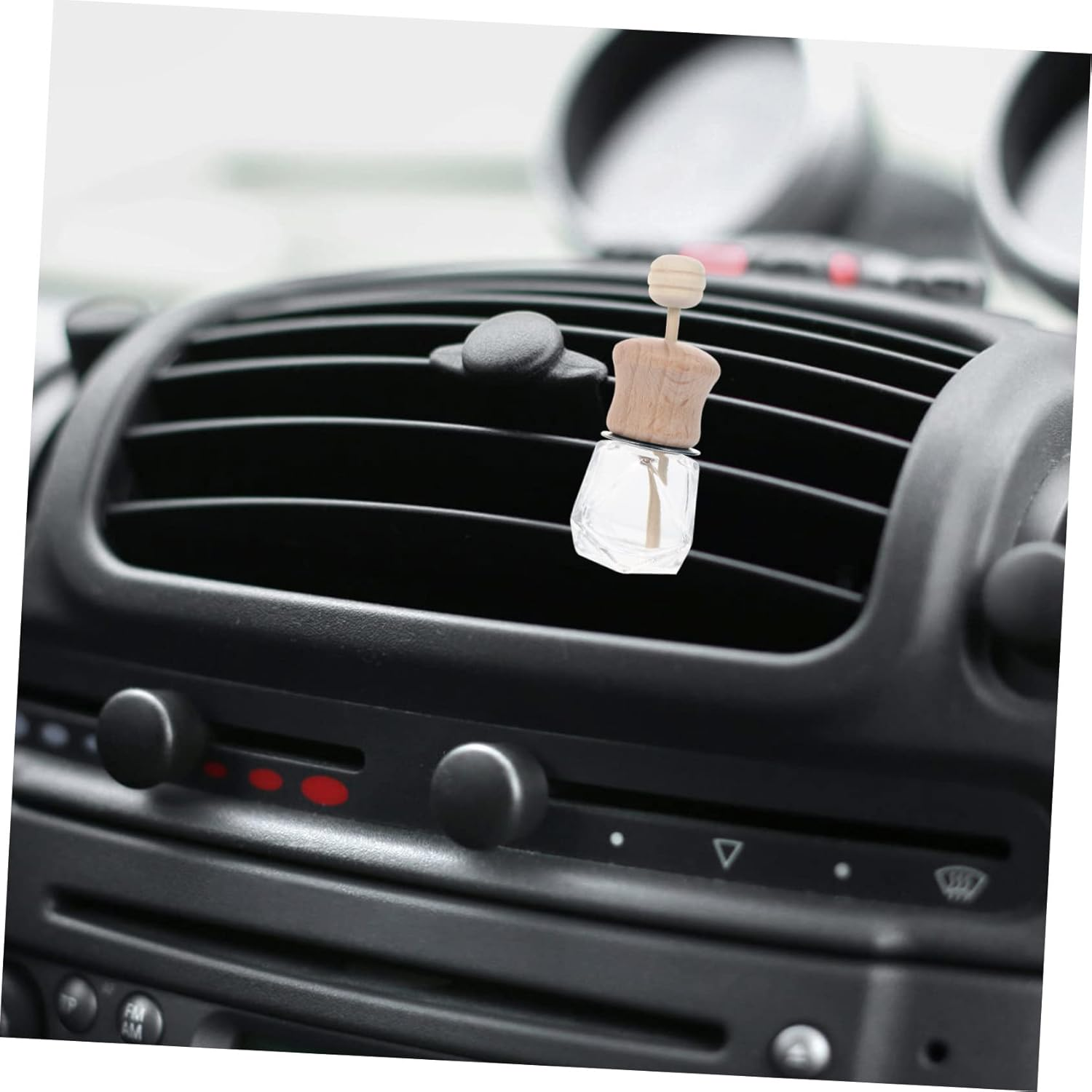 Holibanna 3Pcs Car Air Freshener Bottles Aromatherapy Diffuser Containers Wooden Lid for Essential Oils Vent Clip for Home Office Vehicle Use image number 1