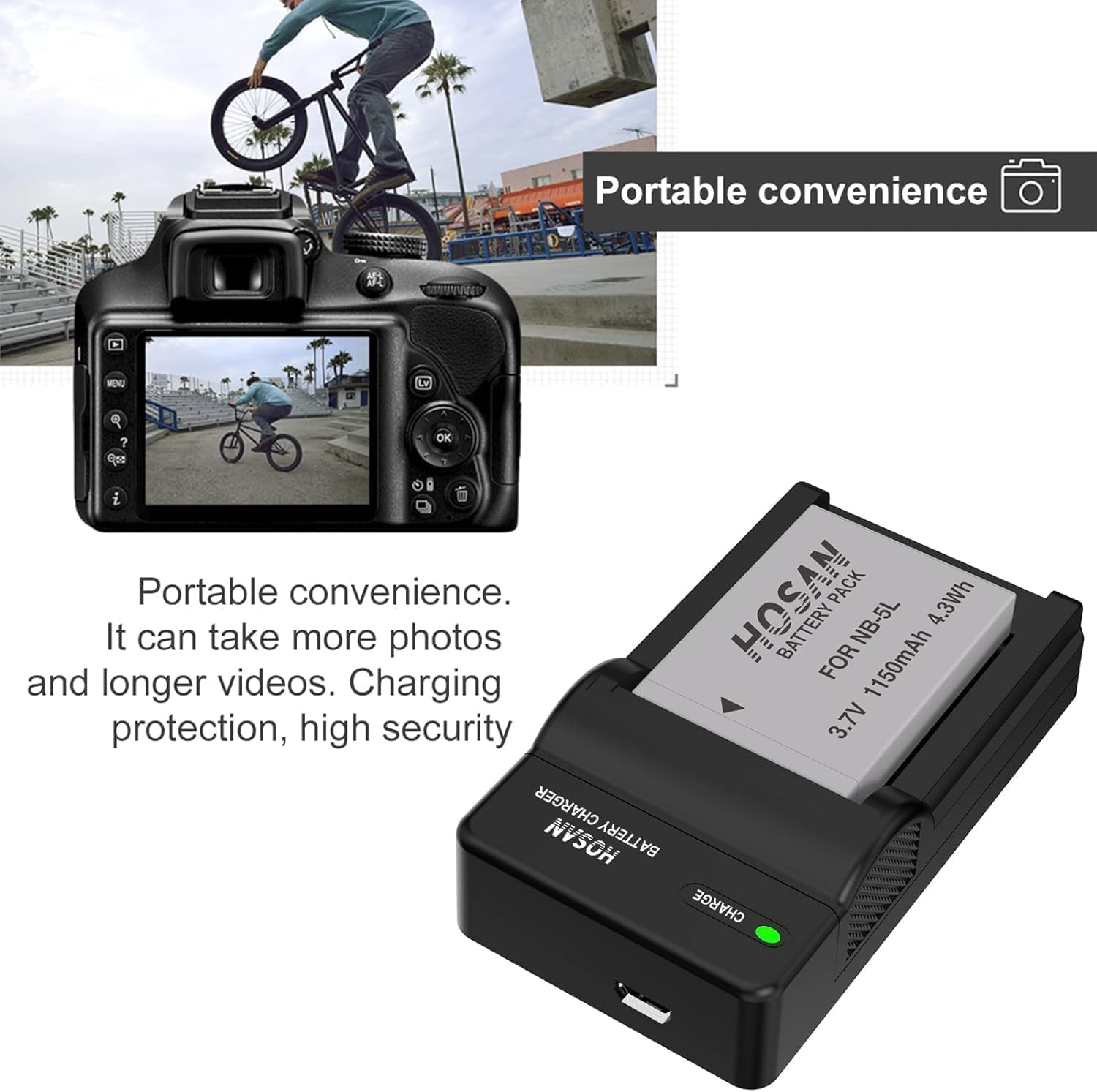 NB-5L Battery (2-Pack) and Portable USB Charger Kit for Canon NB-5L Canon Powershot S100, S110, SD790IS, SD850IS, SD870IS, SD880IS, SD890IS, SD970IS image number 5