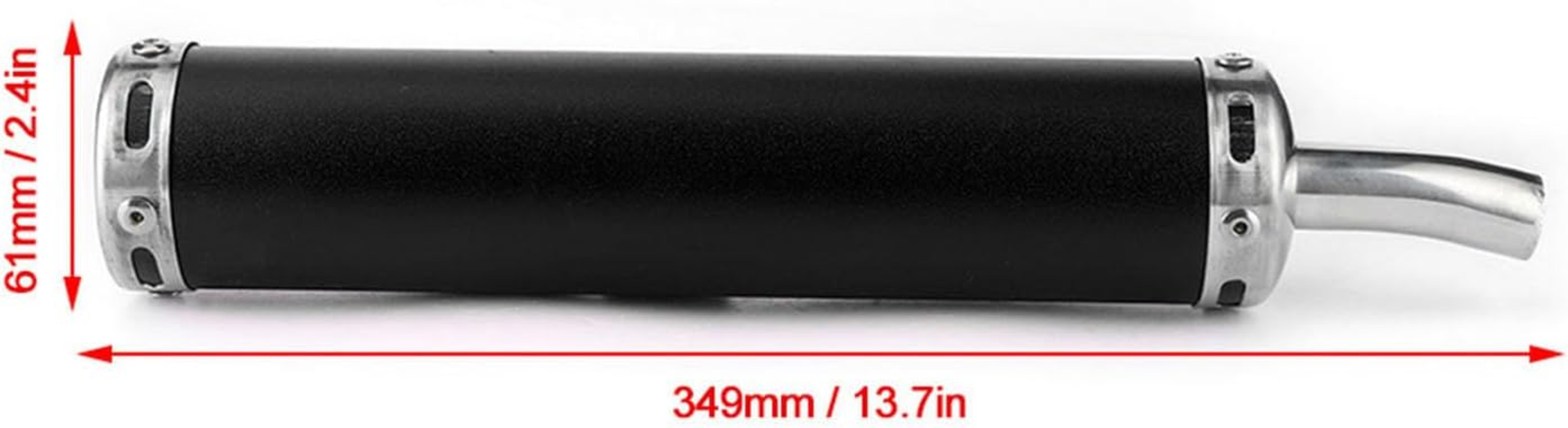 Generic Stainless Steel Exhaust Muffler Silencer 20Mm/0.8In Modified Parts for 2 Stroke Motorcycle High Strength Noise Reduction Stylish Design (Black) image number 6