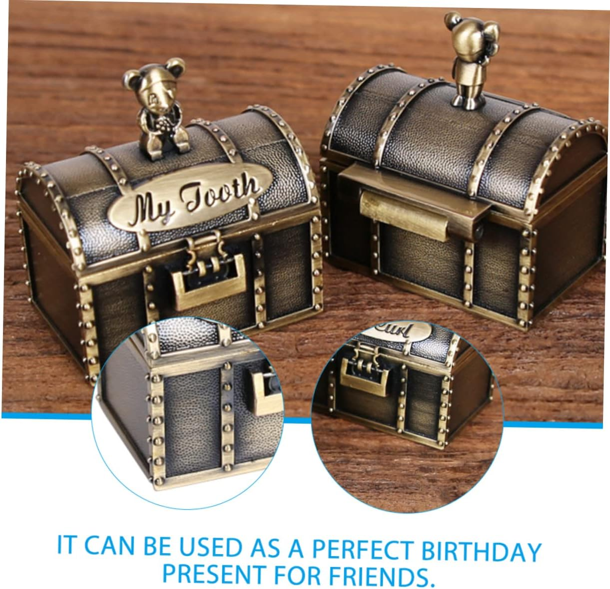 YARNOW 2Pcs Keepsake Tooth Boxes Durable Teeth Storage Case for Birthdays Christenings and Year image number 6