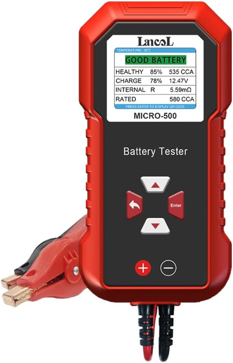 12V Car Battery Tester, LCD Color Display Car Motorbike Battery Cranking Charging Tester Lead-Acid Lithium Battery Charging Cranking System Tester for Car Truck Marine Motorcycle SUV Boat image number 4