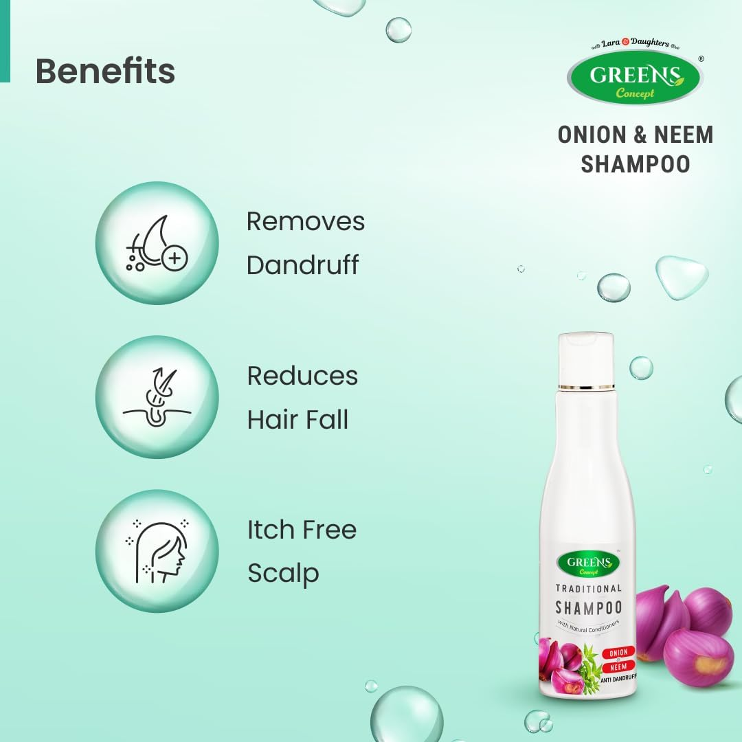 Green'S Concept Traditional Onion & Neem Shampoo for Anti-Hair Fall Strong and Healthy Hair 200Ml