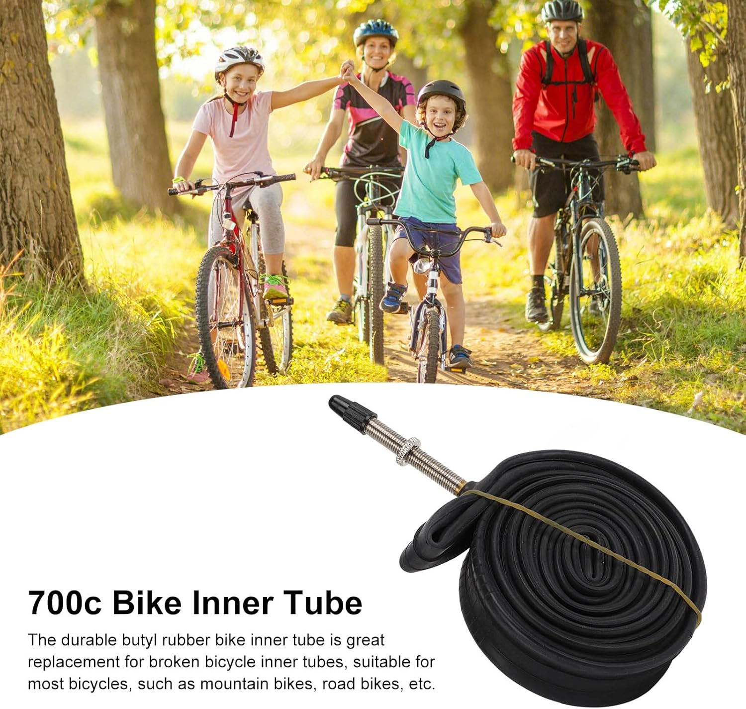 700X23C Inner Tube, 2 Pack anti Aging Shock Absorption Rubber Bike Inner Tube for Road Bike for Mountain Bike image number 5