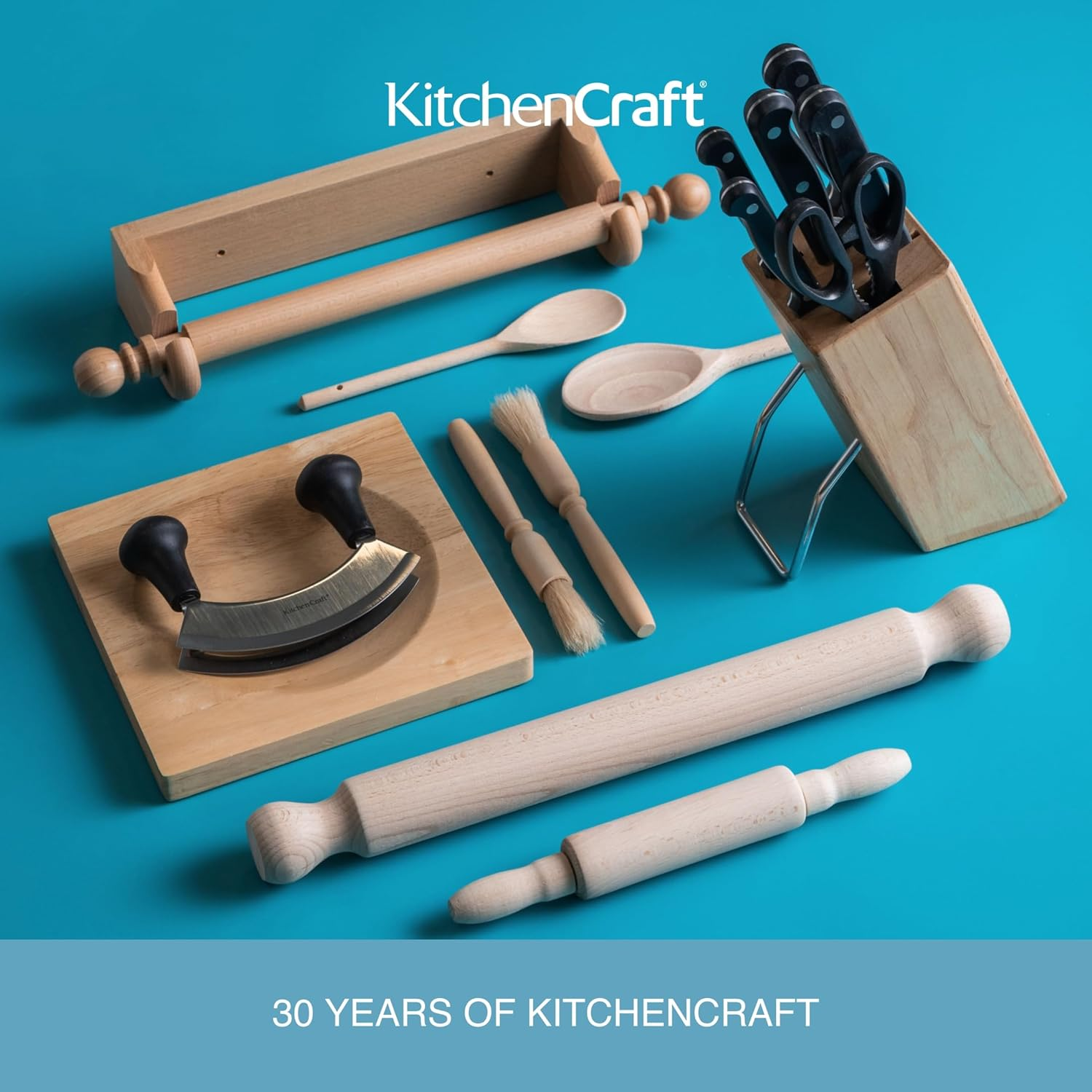 Kitchencraft Wall Mounted Kitchen Roll Holder to Fit 25 Cm Paper Towels, Beechwood, Brown image number 4