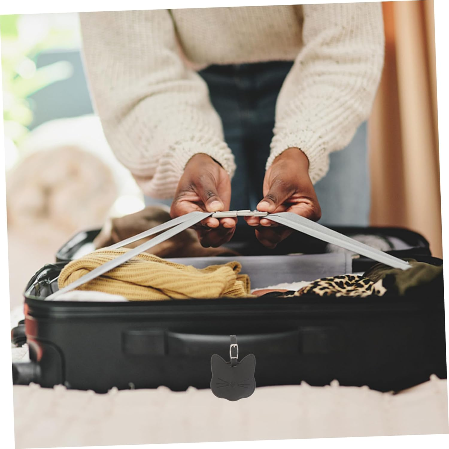 WATIIFUFU 3Pcs Luggage Tag Hanging Luggage Tags for Travel Suitcase Baggage Identify image number 6