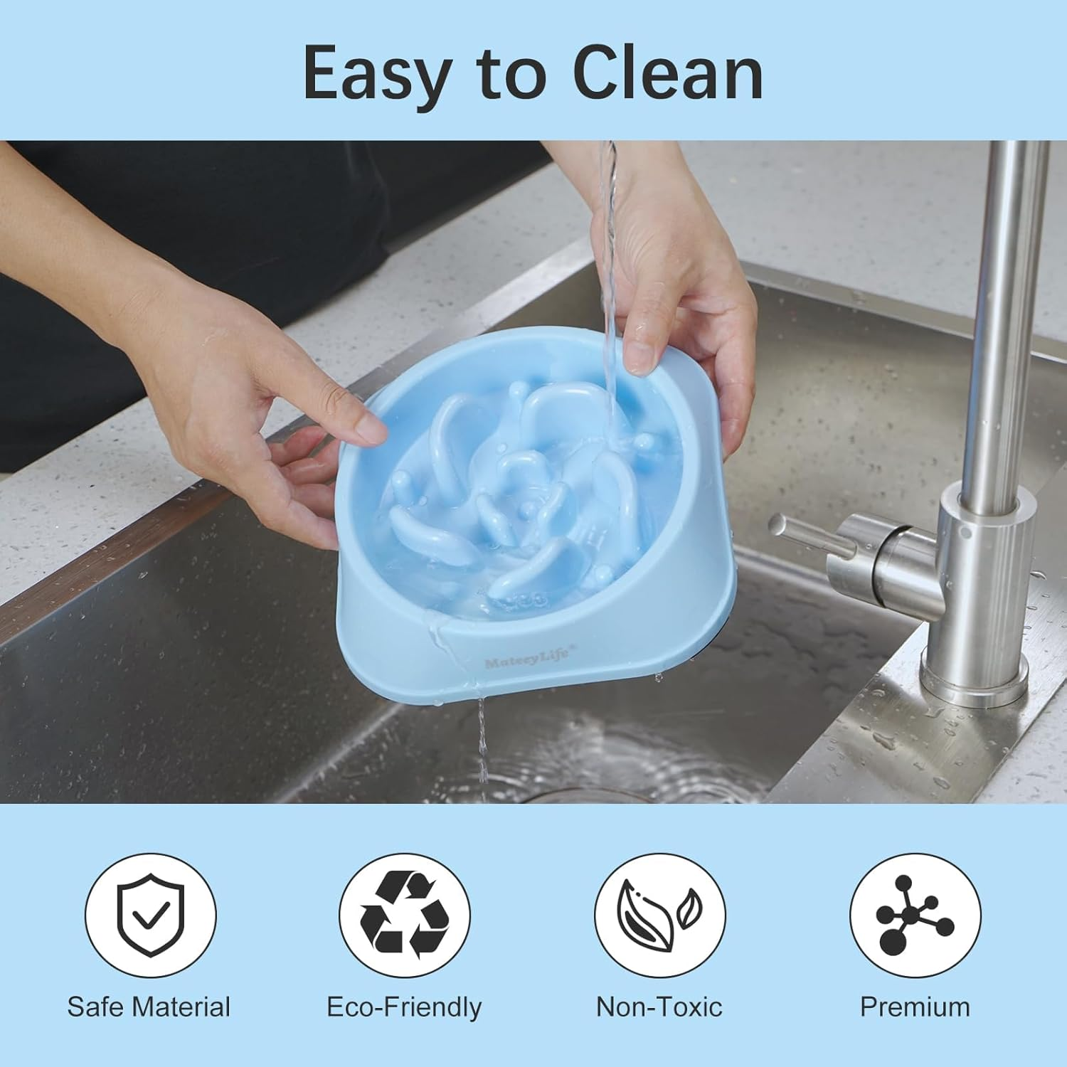 Mateeylife Slow Feeder Dog Bowls 2PCS, Anti-Choking Puzzle Dog Food Bowls, Anti-Slip Interactive Feeding Slow down Eating, Bloat Stop Maze Dishes for All Breeds Pets image number 5