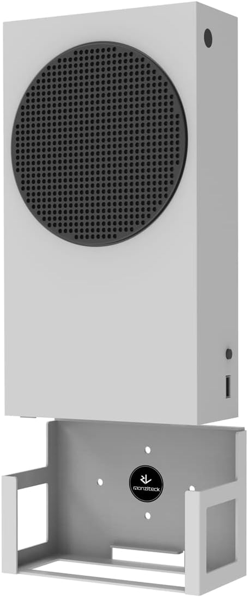 Monzlteck Wall Mount Holer for Xbox Series S,All Metal Vertical Hanging on Wall with Power Botton Left/Right,Wall Shelf Bracket for XSS