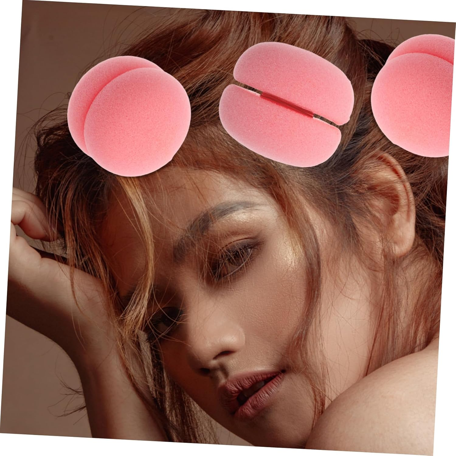 Ibasenice 12 Pcs Heatless Hair Curlers Soft Sponge Rollers for Effortless Overnight Curls Comfortable Hairdressing Tools for Women for Home Salon Styling Pink image number 5