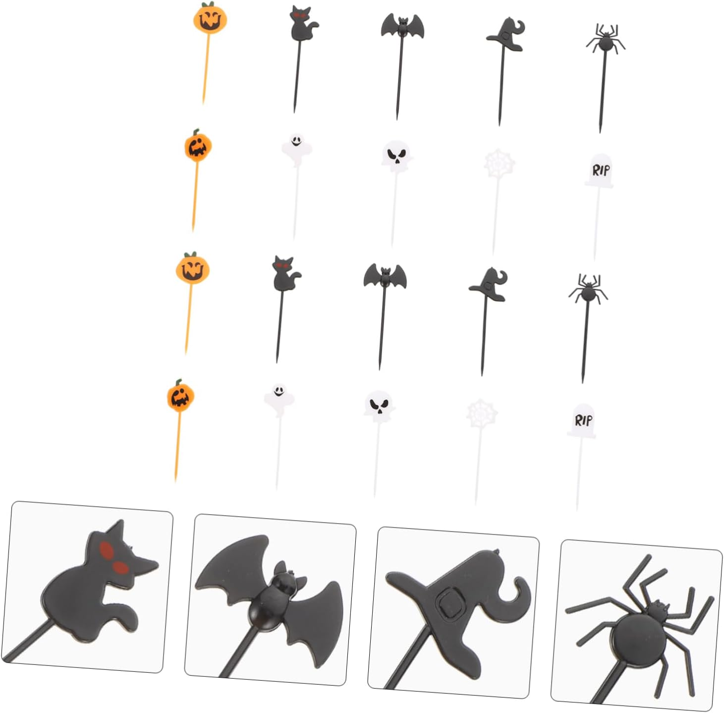 STOBAZA 40Pcs Halloween Cake Toppers Cake Ornaments for Party Supplies Halloween Supply for Decorating and Party Ornaments image number 4