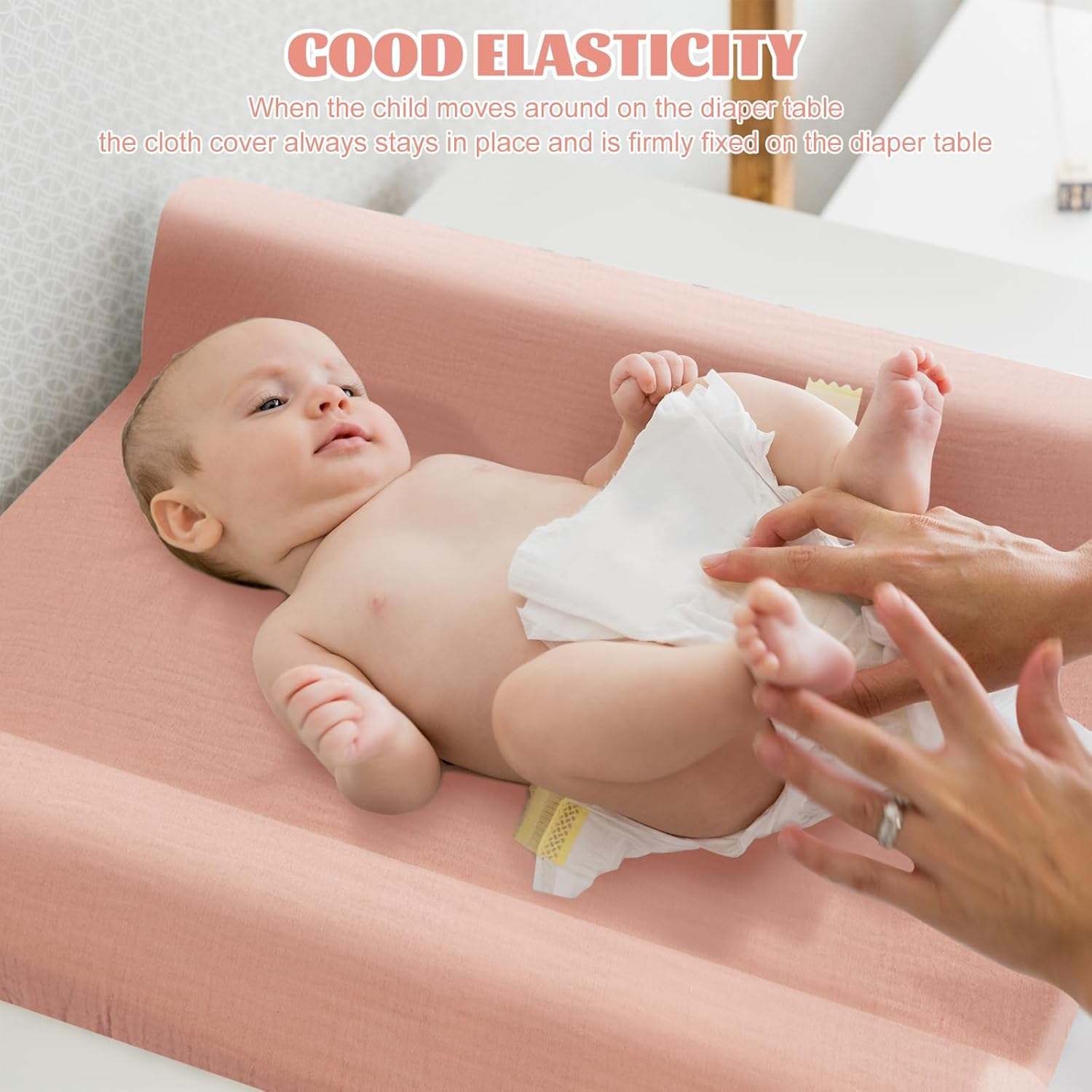 Changing Pad Cover, Baby Diaper Soft Changing Pad Sheets, Flexible Changing Table Pad Cover, Cotton Diaper Changing Pad, Comfortable Cotton Fitted Diaper for Baby Girls(Style 1) image number 2