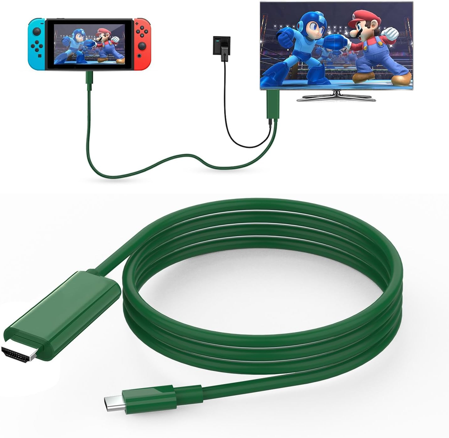 Boreguse Switch Dock for Nintendo Switch Docking Station 1.8M/6Ft USB C to HDMI for NS/OLED Mode,Type C to HDMI TV Adapter with 1080P@60Hz Output, 100W PD Charging Port