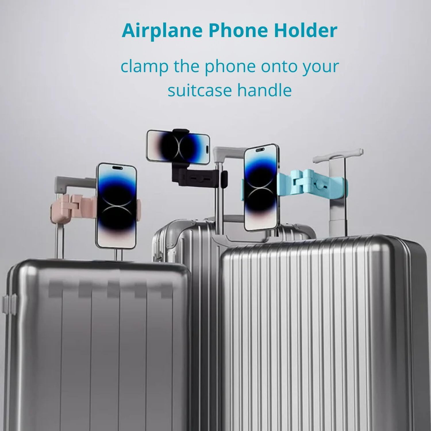 Airplane Phone Holder Travel Essentials, Multi-Directional 360&deg; Degree Rotation, Pocket-Sized Universal Handsfree Phone Mount for Flying Home Kitchen Office and Travel Accessories Must Haves (Green) image number 2